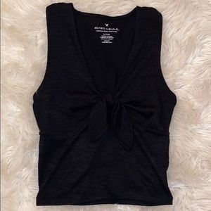 American Eagle Outfitters Black Crop Top
